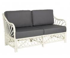 2-Sitzer Sofa Stoff Rattan MILENA
