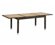 Gartentisch Polyrattan Holz Primavera - Ausziehbar - Wenge