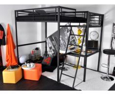 Hochbett mit Schreibtisch Casual II - Anthrazit - 140x190cm