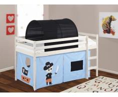 Kinderbett Halbhochbett Holz massiv Pirat ohne Matratze - 90x190cm
