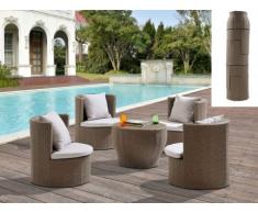 SALE - Polyrattan Lounge Sitzgruppe Sao Paulo (5-tlg.) - Karamell & Creme