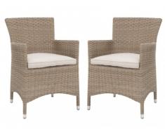 Polyrattan Gartensessel 2er-Set KOPERNIKUS - Beige