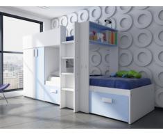 Kinderbett Hochbett Etagenbett Julien - 2x90x190cm - Limited Edition - Blau