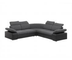 Ecksofa Schlafsofa symmetrisch Stoff Rabelais - Anthrazit&Schwarz