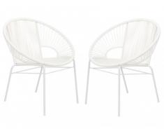 Polyrattan Gartensessel 2er-Set Kelios - Weiß