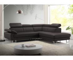 Ledersofa Ecksofa Colisee Braun - Ecke Rechts