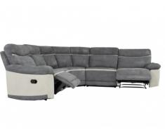 Ecksofa Rundecke Microfaser Relax Antoine - Grau