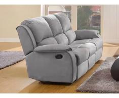 Relaxsofa Microfaser 3-Sitzer Herna - Grau