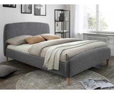 Polsterbett Stoff SULLY - 140x190 cm - Grau