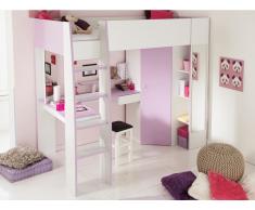 Hochbett inkl. Schreibtisch und Schrank GEMMA - 90x200cm - ohne Matratze