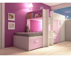 Kinderbett Hochbett Etagenbett Julien - 2x90x190cm - Limited Edition - Rosa