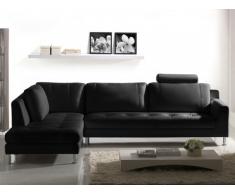 SALE - XXL Ledersofa Ecksofa Olivia - Schwarz - Sofaecke Links