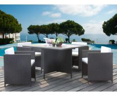 Polyrattan Essgruppe BORNEO (5-tlg.) - Braun-Beige