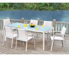 Gartenmöbel Essgruppe Aluminium PALAOS (7-tlg.) - Weiß