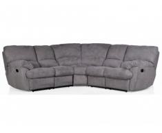 Ecksofa Rundecke Microfaser Relax Hemera - Grau