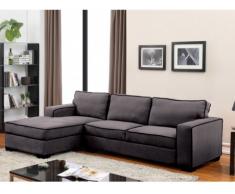 Ecksofa Microfaser Halifax Grau - Ecke Links