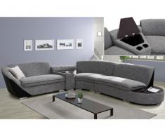 XXL Ecksofa Rundecke Stoff KUMASI - Ecke Rechts