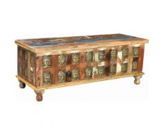 THE WOOD TIMES Truhen-Couchtisch «Buddha», Breite 120 cm, braun, braun/gold/beige