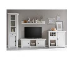 Home affaire Wohnwand »California« (4-tlg.: Standregal, Lowboard, Wandregal, Highboard), weiß, pinie weiß