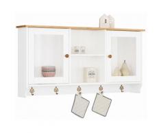 Home affaire Hängevitrine »Anneke«, Breite 134 cm, weiß, weiss-honig