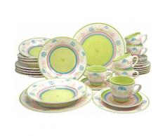 CreaTable Kombiservice, Steingut, 30 Teile, »Flower Serenade Pastell«, bunt, Unisex, pastellfarben