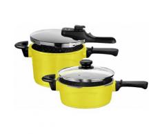 STONELINE® Schnellkochtopf-Set, Aluguss, Induktion, gelb, Unisex, gelb/silberfarben