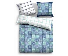 Wendebettwäsche, Tom Tailor, »Milow«, im Kachel Design, blau, blau