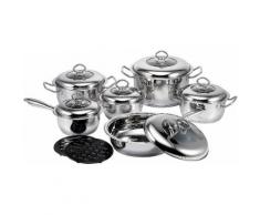 KING Kochtopf-Set, 14-teilig, Edelstahl, Induktion, »GOURMET ROYAL«, silberfarben, Unisex, silberfarben