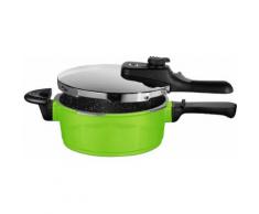 STONELINE® Schnellkochtopf, Aluminiumguss, Induktion, 3 Liter, grün, Unisex, grün/schwarz/silberfarben