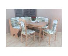 Eckbankgruppe, 4-tlg., Schenkel wechselbar, grün, buche/olive-creme