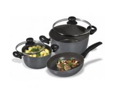 Set: Kochtopfset, Stoneline (5tlg.), schwarz, Unisex, grau