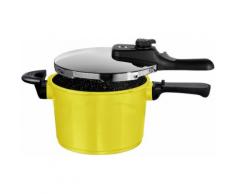 STONELINE® Schnellkochtopf, Aluminiumguss, Induktion, 5 Liter, gelb, Unisex, gelb/schwarz/silberfarben