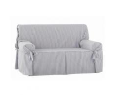 Sofahusse, Zebra, »Rayas«, mit Schleifen & lockerem Fall, grau, grau