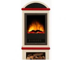 Elektrokamin, "RONDA", albero, Bi-Color Design brillantweiß/rubinrot, weiß, weiß/rot