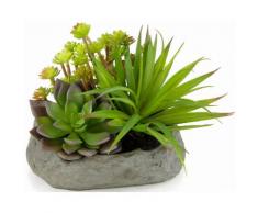 Home affaire Kunstpflanze »Succulente« auf Stein, grün, grün