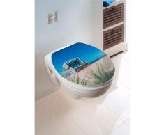 Wenko WC-Sitz Hochglanz Acryl Strandkorb, Absenkautomatik, Fix-Clip Hygiene Befestigung, bunt, Mehrfarbig