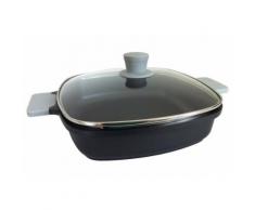 tvs Servierpfanne, Aluguss, Induktion, eckig, »eccellente«, schwarz, Unisex, schwarz/Griff grau