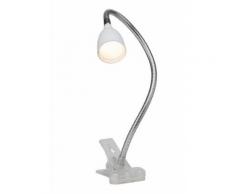 LED-Klemmlampe, Brilliant Leuchten, silberfarben, Unisex, eisenfarben/weiß