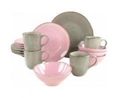 CreaTable Kombiservice, Steingut, 16-tlg., »ELLA«, bunt, Unisex, rose/schlamm