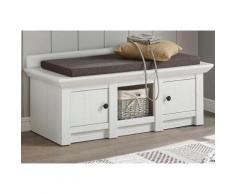 Home affaire Garderobenbank «California» inklusive Sitzkissen, 124 cm breit, weiß, weiß