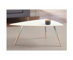 andas Design Couchtisch »stick« mit Chromdetail an den Beinen, weiß, white oak Laminat weiß
