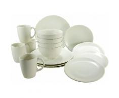 CreaTable Kombiservice, Steingut, 16 Teile, weiss-matt, weiß, Unisex, weiß