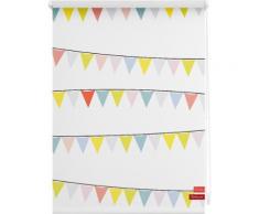 Seitenzugrollo, Lichtblick, »Klemmfix Dekor Wimpelkette«, Lichtschutz, Fixmaß, ohne Bohren, bunt, bunt