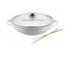 Berndes Wok mit Glasdeckel u. Zubehör, Aluguss, Induktion, 32 cm, »VARIO CLICK INDUCTION WHITE«, weiß, Unisex, weiß