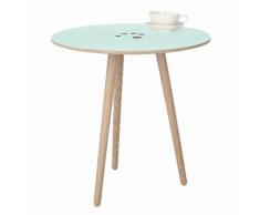 andas Beistelltisch »Handy«, mit praktischen Grifflöchern, white oak, blau, Laminat aquamarine