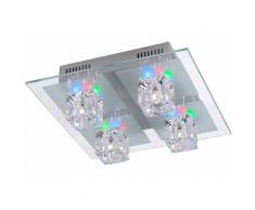Leuchten Direkt LED-Deckenleuchte, »OK«, silberfarben, Unisex, Metall, chromfarben mit Kristallglas