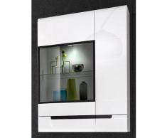Hängevitrine, Höhe 128 cm, weiß, weiß