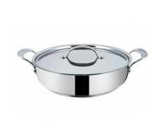 Tefal Jamie Oliver Servierpfanne, Edelstahl, Induktion, Ø 30 cm, »Professional Inox Induktion Wave«, silberfarben, Unisex, außen silberfarben/innen schwarz