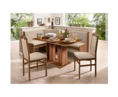 Eckbankgruppe, 4-teilig, natur, Bezug beige