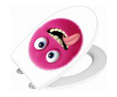 Wenko WC-Sitz Hochglanz Acryl Monster, Absenkautomatik, Fix-Clip Hygiene Befestigung, bunt, Mehrfarbig